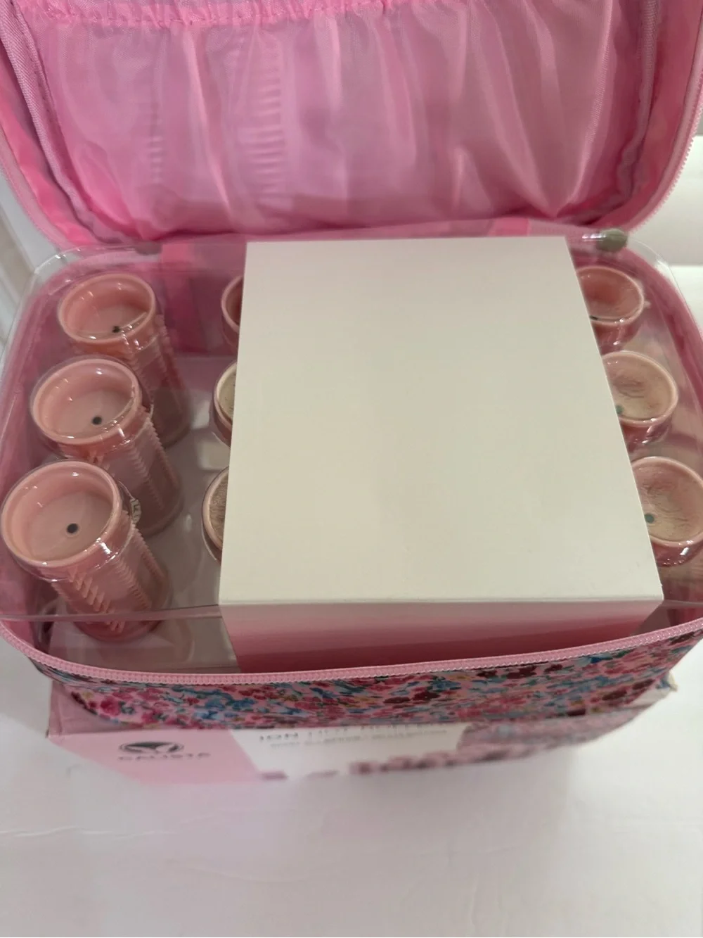 Calista Ion Hot Rollers Short Medium 12 Rollers Clips Bag Pink New Set